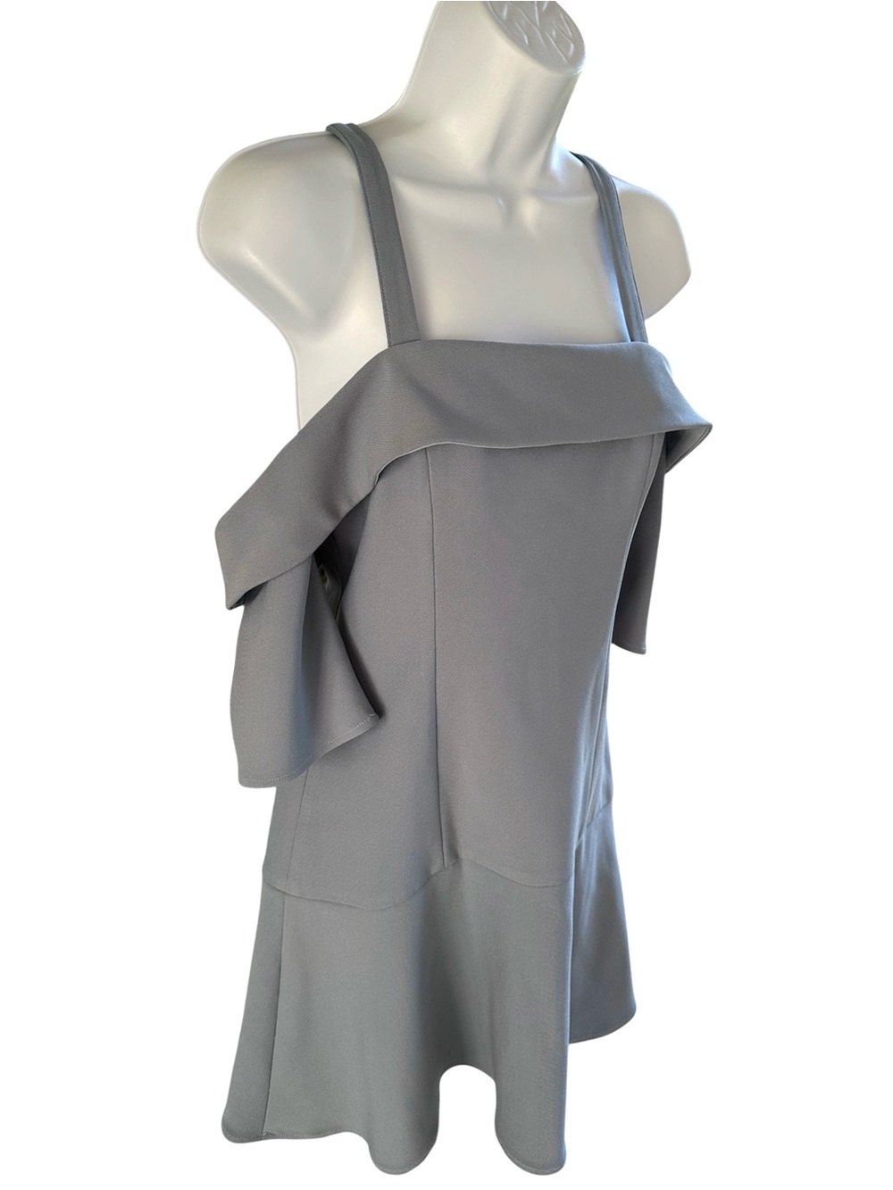 Finders Keepers Bluish Gray Off-Shoulder Mini Dress